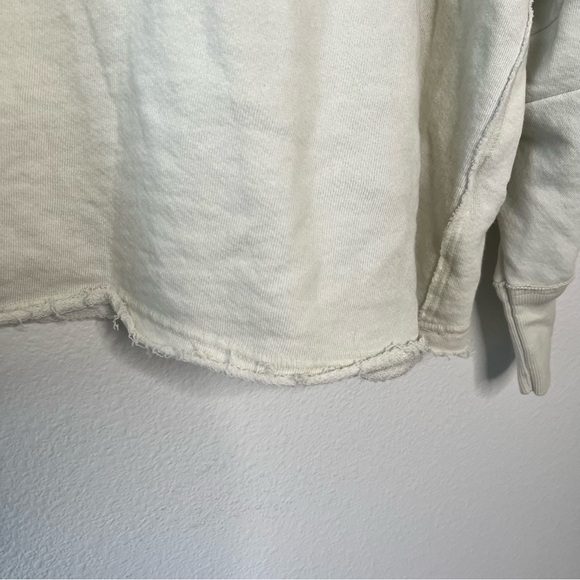 NWT Free People Venice V-neck Sweatshirt Grey Opal Small Oversized Boho Sweater - Picture 7 of 10